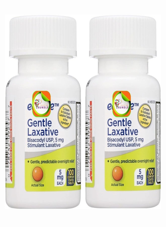 Create and Bundle Equate Bisacodyl Gentle Laxative Tablets for Adult Constipation, 5 mg, 100 Count - Total Bisacodyl 5 mg (Pack of 02) 200 Tablets + CreateAndBundle Sticker - Image 2